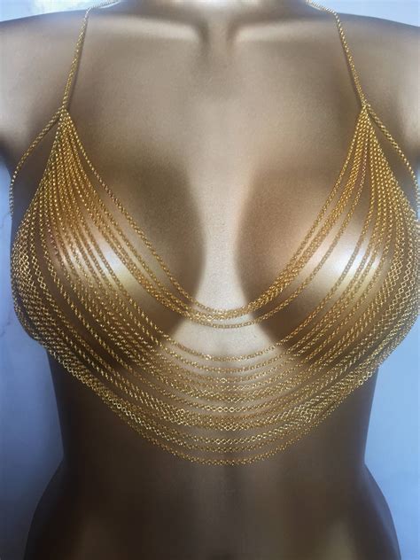 Goddess Bra Chain Top Body Jewelry Jewelry Bra Body Etsy