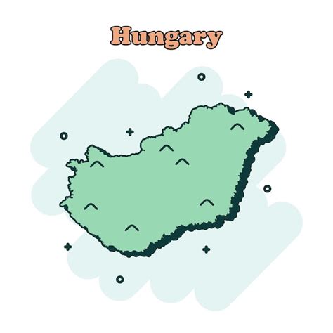 Premium Vector Hungary Cartoon Colored Map Icon In Comic Style