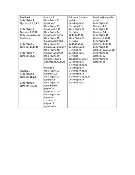 K1091 Lista De Ejercicios Recomendados Para Hacer Ejercicios 9 10 11