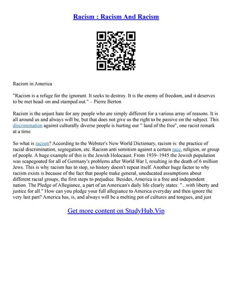 Racism Essay Topics - Racism : Racism And Racism Racism in America