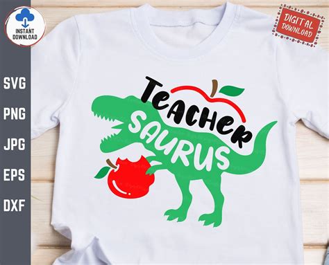 Teacher Saurus Svg T Rex Dinosaur Svg Funny Teacher Svg Etsy In 2022