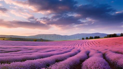 Luminous Lavender Field At Sunset Whimsical Floral Scenes In Martin