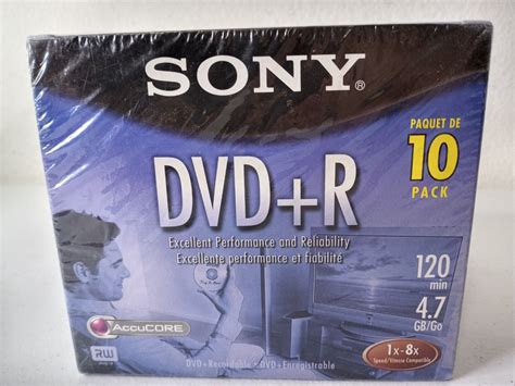 New Sony Accucore Dvd R Pack Blank Dvd With Jewel Case Gb Min