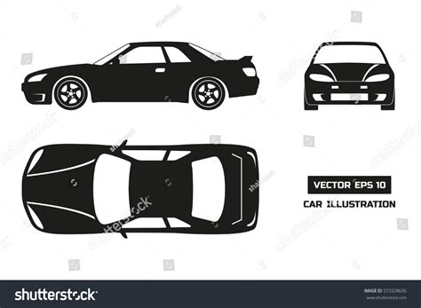 Black Silhouette Car On White Background Stock Vector (Royalty Free ...