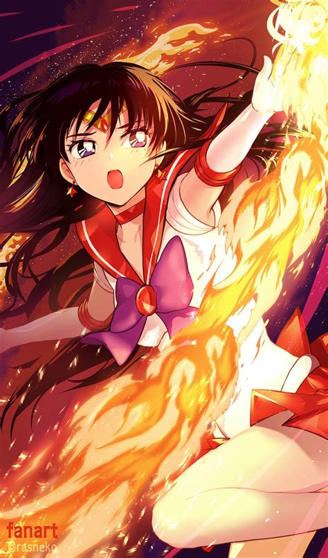 Hino Rei And Sailor Mars Bishoujo Senshi Sailor Moon Drawn By Rasneko