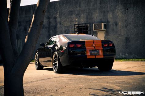 Race Look of Custom Black Chevy Camaro SS with Orange Stripes | CARiD ...