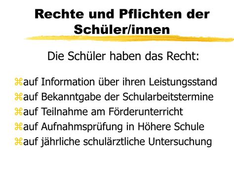 Ppt Rechte Und Pflichten In Der Schule Powerpoint Presentation Free