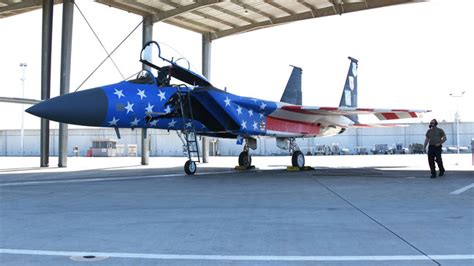 Fresno Fighter wing paints F-15 jet patriotic