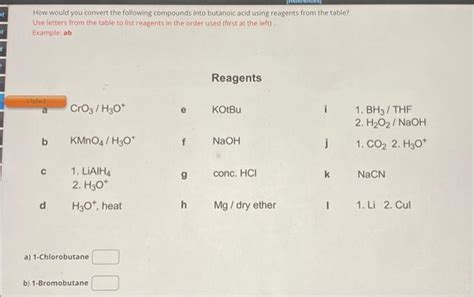 Solved How Would You Convert The Following Compounds Into Chegg