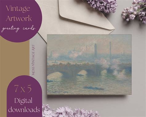 Digital Printable Claude Monet Greeting Cards X High Etsy