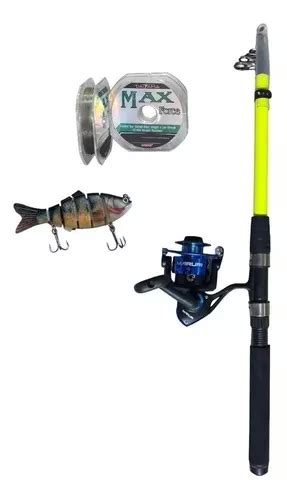 Kit Pesca Vara Cmik 2 70 Molinete 4000 Isca Lambari Linha