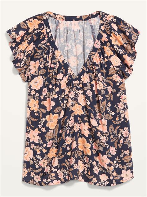 Flutter Sleeve Floral Print Swing Blouse Old Navy