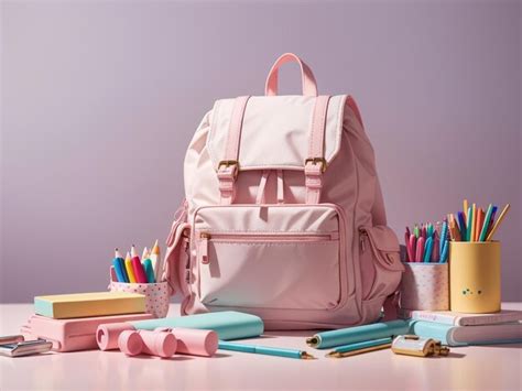 Premium Ai Image Back To School Essentials Opened School Backpack