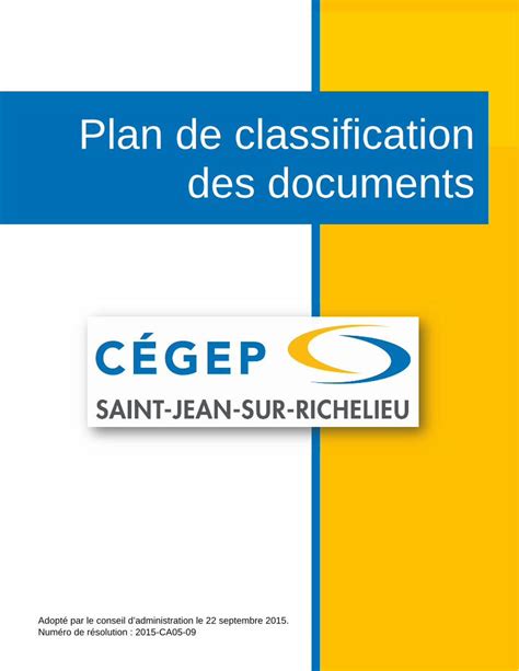 PDF Plan De Classification Des Documents Document Ou Dossier Qui