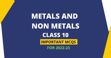 Metals And Non Metals Class 10 MCQs Science Chapter 3