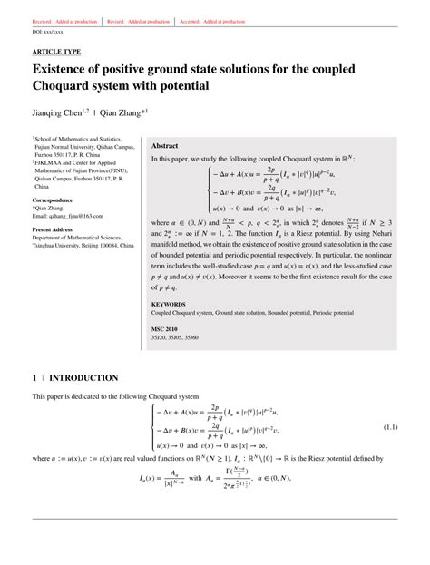 Pdf Existence Of Positive Ground State Solutions For The Coupled