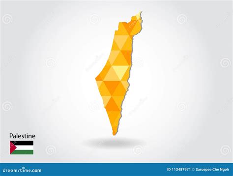 Geometric Polygonal Style Vector Map Of Palestine Low Poly Map Of