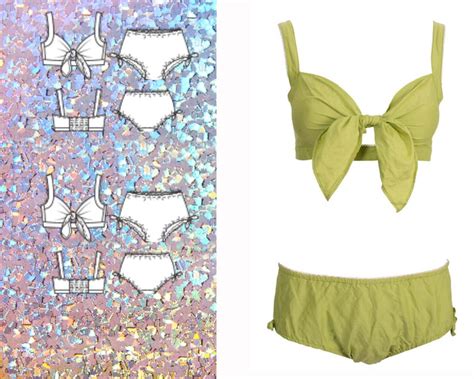 Summer Bikini Sewing Pattern Set Front Tie Bikini And Bonus T Shirt Pattern Sizes Pdf