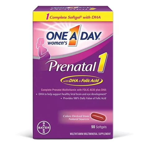 One A Day Womens Prenatal 1 With Dha And Folic Acid Softgels 90 Ct