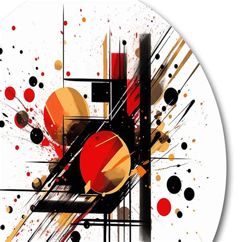 Designart "Red and Black Abstract Dreamscape II" Abstract Shapes Large Metal Circle Prints - Bed ...