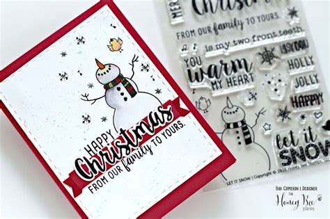 Two Christmas Cards One With A Snowman And The Other With A Merry Message