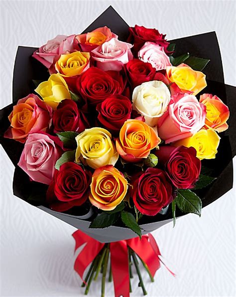 24 Mixed Color Roses Bouquet - Making Dream