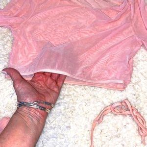 Swim Nwt Pink Bikini With Sheer Overtop Super Cute And Sexy Size Medium Poshmark