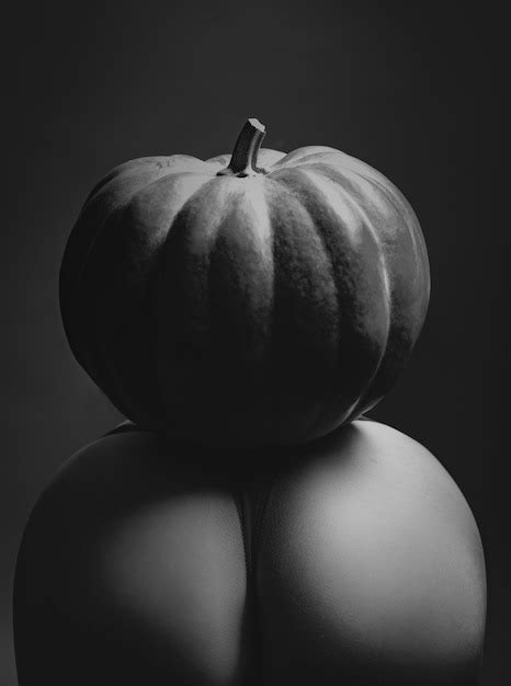 Premium Photo Pumpkins On Big Ass Female Sensual Ass Posing With Red