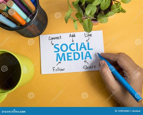 Social Media Words Typography Concept Stock Image Image Of Business