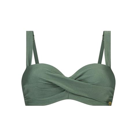 Wow Twisted Bikini Top Dames Green Sparkle B