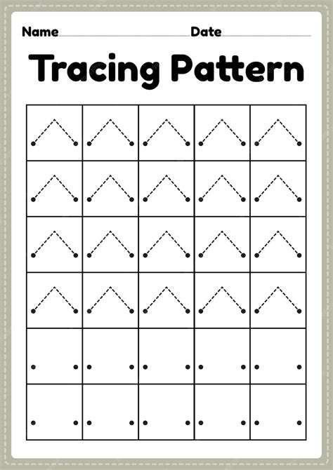 Premium Vector Tracing Pattern Lines Worksheet For Kindergarten