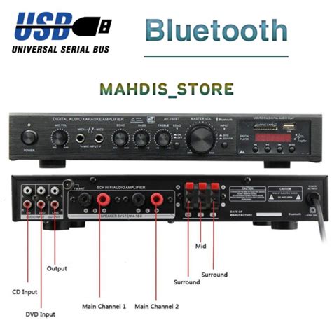 Jual Amplifier Bluetooth Stereo 5 Channel Power Ampli Audio Home