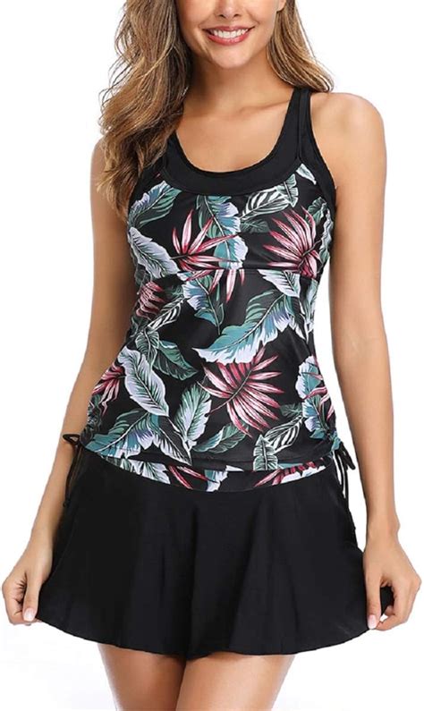 Bikini Falda Clasica Traje De Ba O Dos Piezas Hermoso Tankini Amazon Es Ropa Y Accesorios