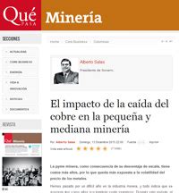 Columna De Alberto Salas Presidente De Sonami Sobre El Impacto De La