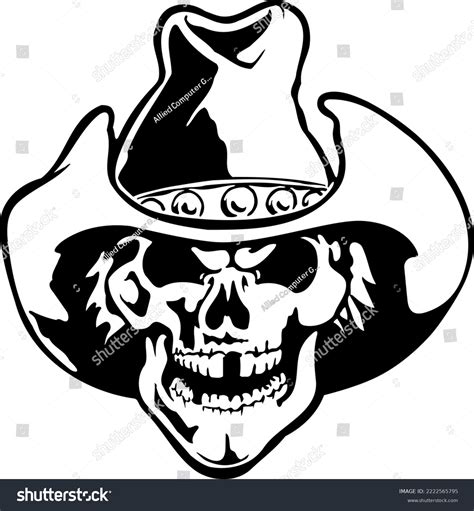 Cowboy Skull Hat Vector Illustration Stock Vector (Royalty Free ...