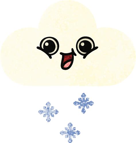 retro illustration style cartoon snow cloud 10267298 Vector Art at Vecteezy