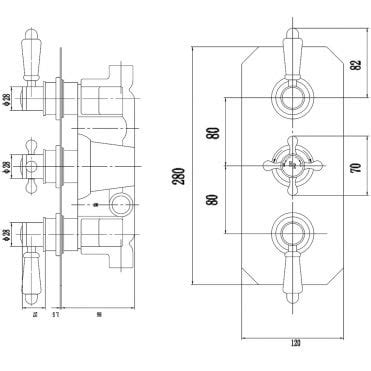 Hudson Reed Topaz Lever Hudson Reed Shower Valves