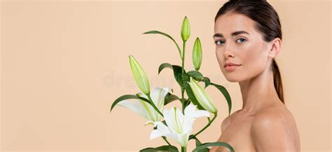 Sensual Woman With Naked Shoulders Posing Stock Photo Image Of Bodycare Concept