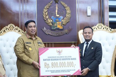 Pemkab Maros Terima Bantuan Keuangan Tanggap Darurat Rp 800 Juta Dari