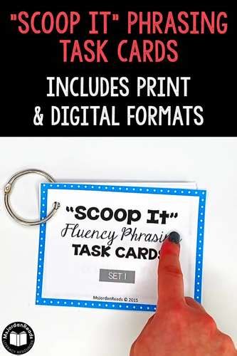 Scoop It Fluency Phrasing Task Card Bundle Google Classroom Digital