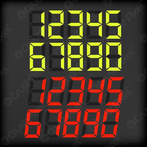 Digital Numbers Stock Vector 2172174 Crushpixel