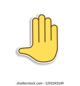 Raised Hand Emoji Color Icon High Stock Vector Royalty Free