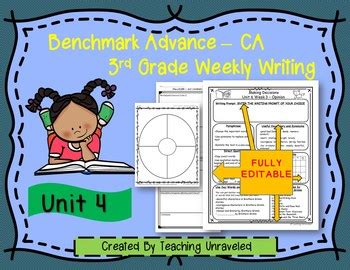 Benchmark Advance Rd Grade Unit Weekly Writing Editable Resources