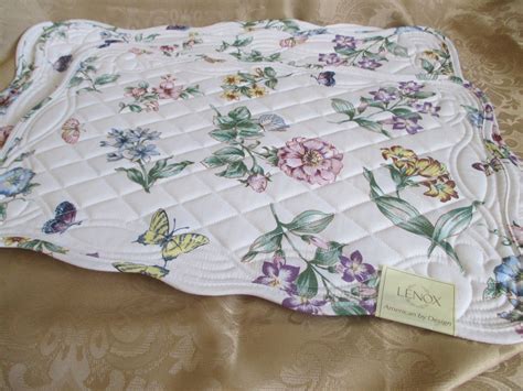 Butterfly Meadow Quilted Fabric Placemats Set Of Etsy