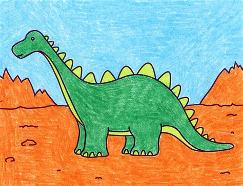 How to Draw an Easy Dinosaur · Step by Step Drawing Lesson for Kids