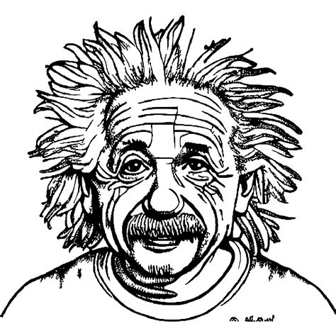 Albert Einstein Realistic Coloring Page · Creative Fabrica