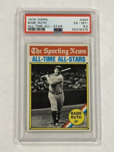 1976 TOPPS 345 BABE RUTH PSA 6 5 EBay