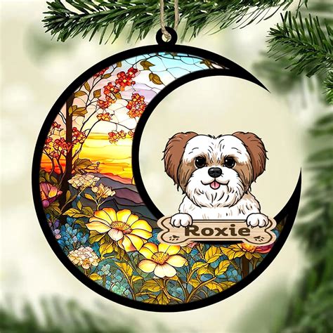 Adorno De Navidad Personalizado Para Perro Shih Tzu Atrapasoles Shih