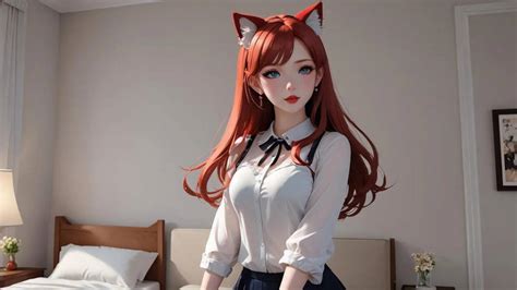 Beautiful Neko Redhead Seifuku Bedroom By Longuylander On Deviantart