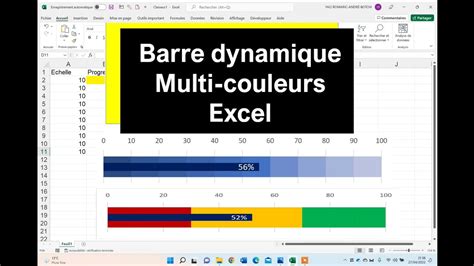 Barre De Progression Dynamique Multi Couleurs Ou Monochrome Sur Excel Youtube